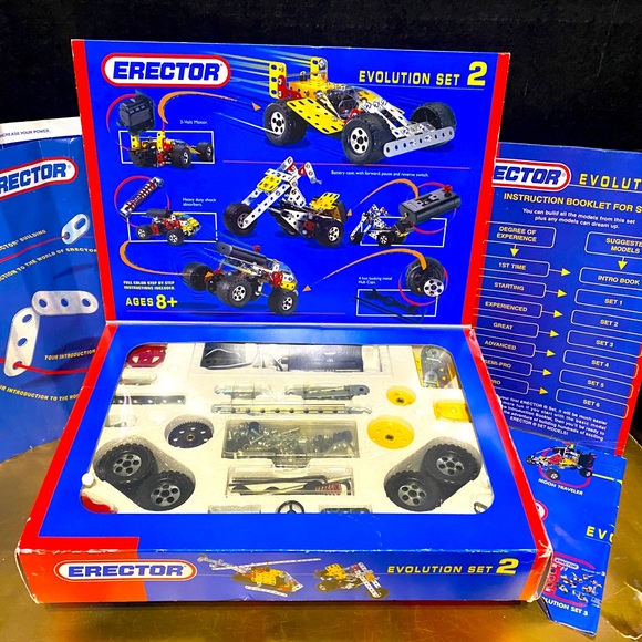 ERECTOR EVOLUTION SET 2 VTG 1995 CONSTRUCTION METAL SYSTEM IN ORIGINAL BOX - Picture 1 of 16